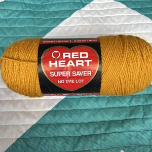 Red Heart Super Saver Yarn 100% Acrylic Gold Color 1 Skein 364 Yards 7 Oz New